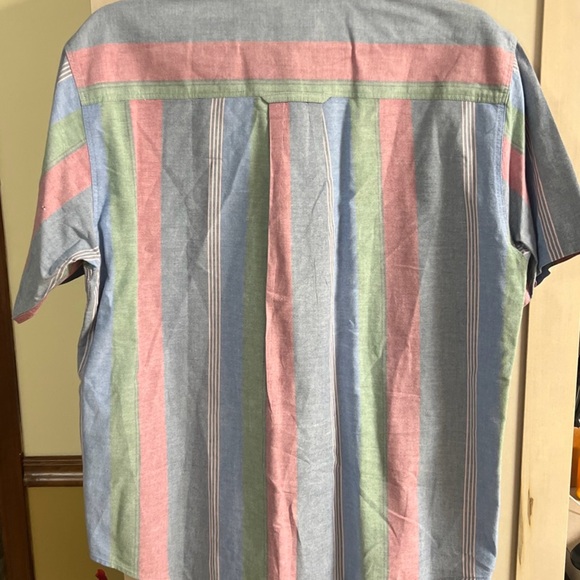 VTG 90’s Men’s Size Large - Dockers - Blue/Pink/Green Striped Button Down Shirt - Picture 3 of 11